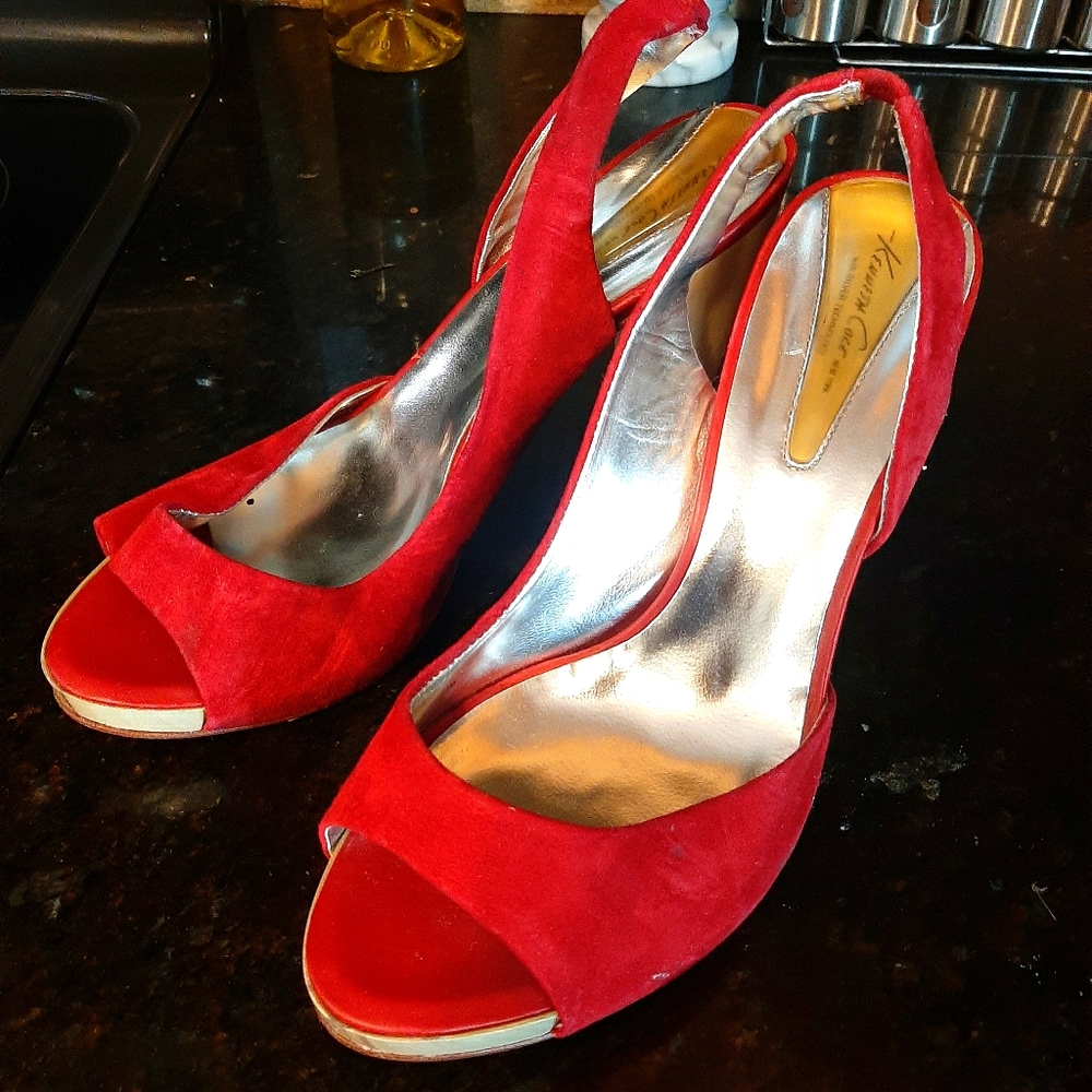 Kenneth Cole Red Velvet Heels